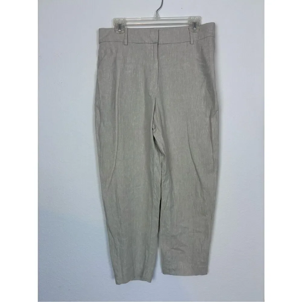 H&M Slim Linen-Blend Trousers Tapers to ankle